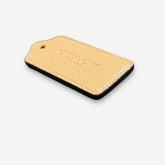 Coach 2.25”  Leather Mustard Yellow Fob Hangtag Rare Color MINT - Picture 3 of 6